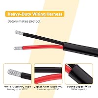 Vista 4 de Mofun - Kit de arnés de cableado de luz LED de 2 conductores con interruptor basculante azul para luces traseras, relé de encendido/apagado