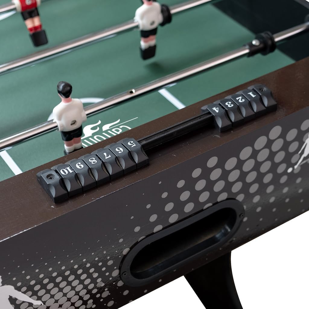 CARROMCO Rialto XT Tischkicker| Klappbarer Kinder - & Jugend - Kickertisch | KLAPPBARER TISCHKICKER: Platzsparender Kicker (17,5 kg) für 2-4 Spieler. Inklusive 2 Bällen & praktischer Wandhalterung