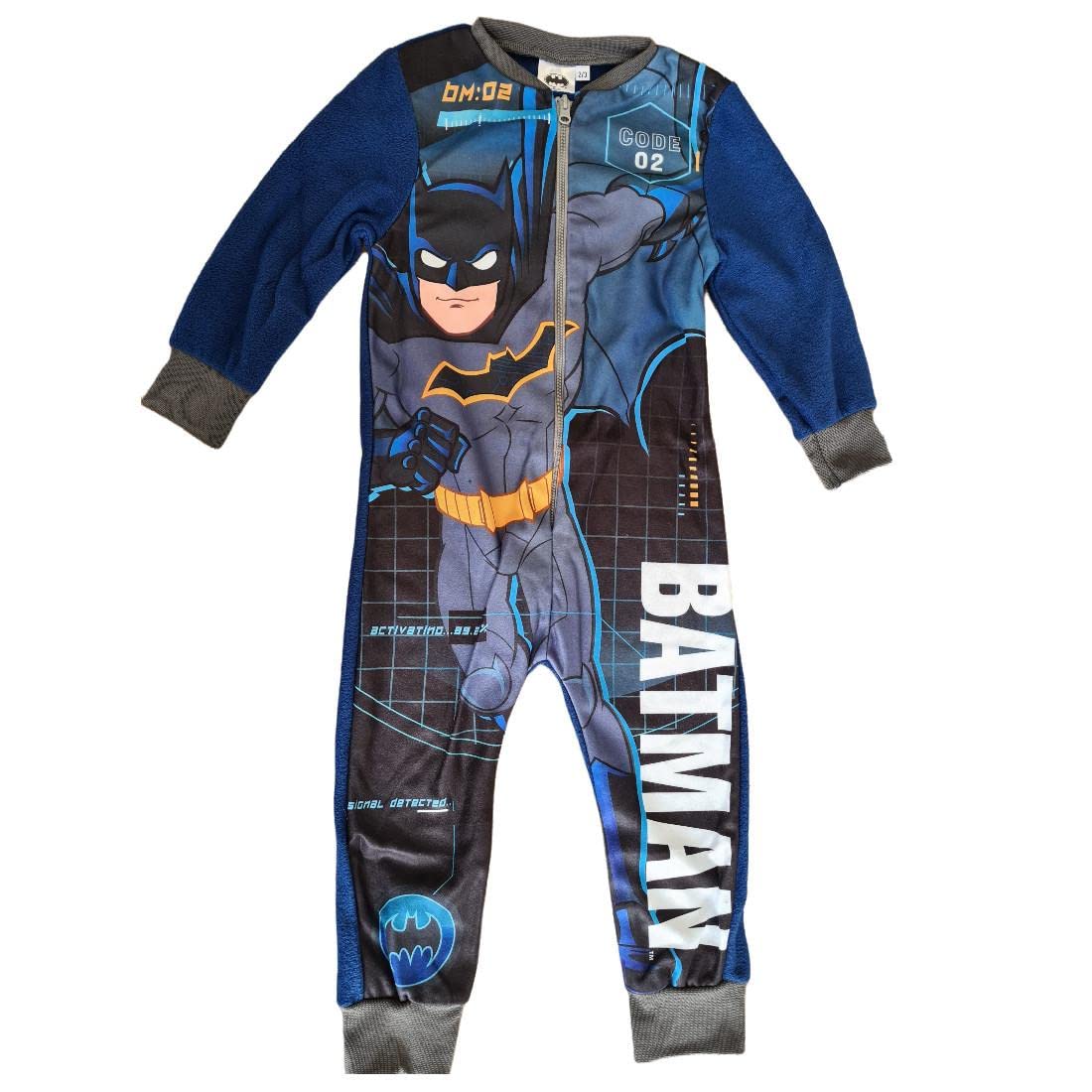 Childrens Boys Batman Fleece Onesie Kids All In One Age 2/3 Years