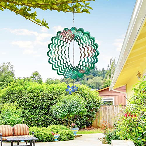 3D Metal Kinetic Wind Spinners-12 Inches Stainless Steel Hummingbird Wind Spinner Outdoor Garden Decoration，Hummingbird Worth Gifts Laser Cut Hanging Wind Spinners #TOP6
