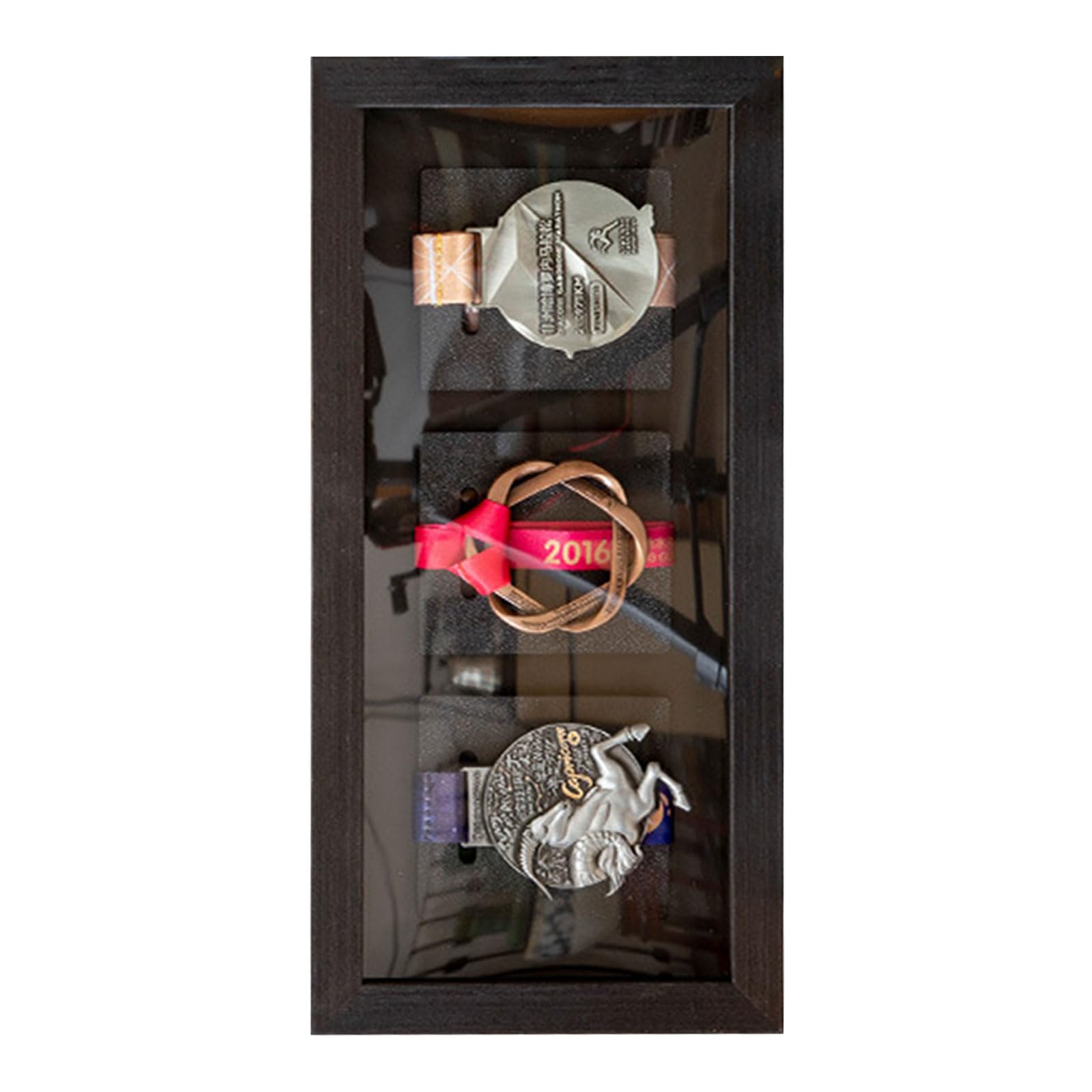 Kaeltsyn Strong Wood Award Holder Frame with Roomy Design Fits Numerous Pins for Proud Exhibition Sports Relics Display