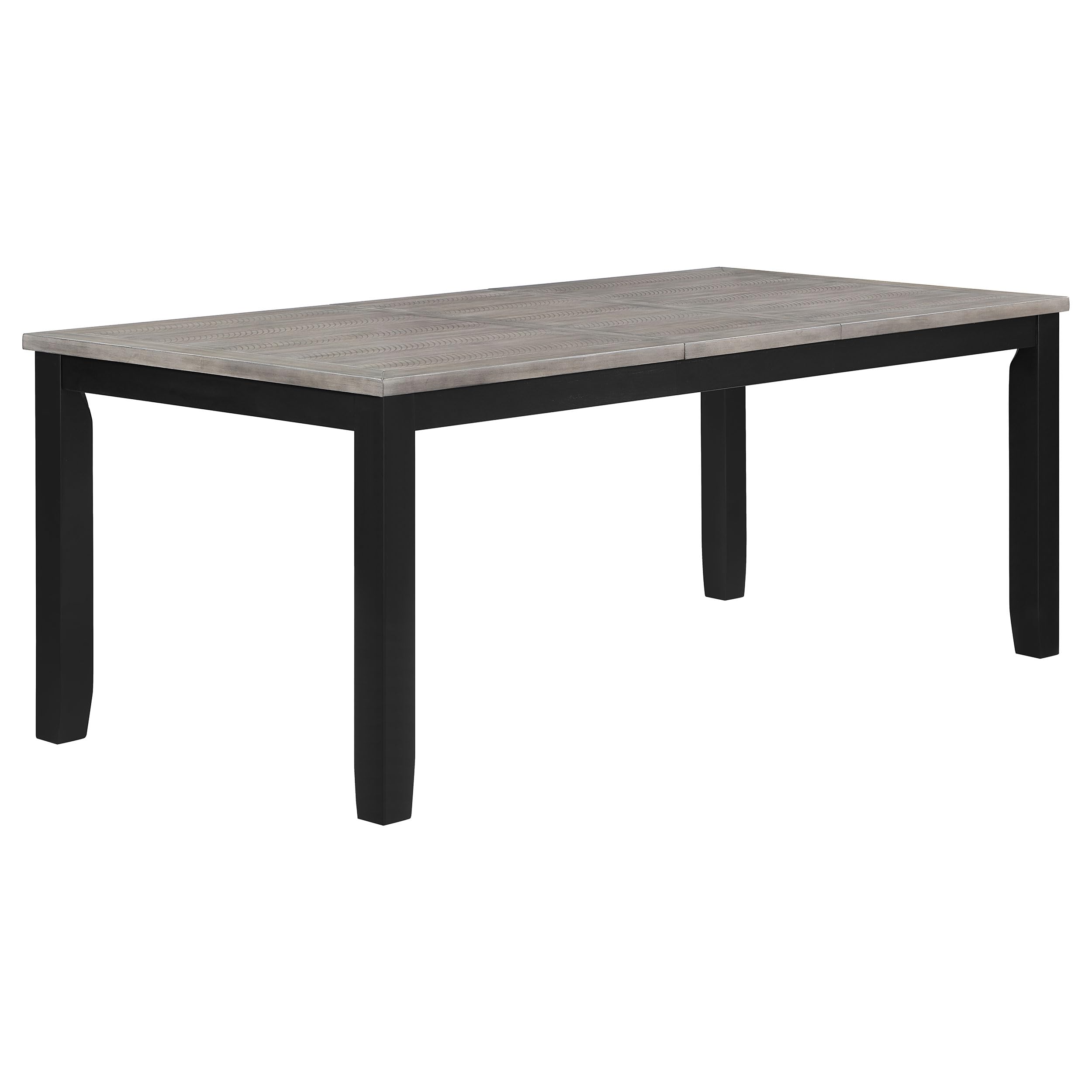 Condition photo showing New/Like New for coaster home furnishings - elodie - wood - extendable dining table with 18-inch extension leaf and metal glides - dining room - 78-inch - black - 121221