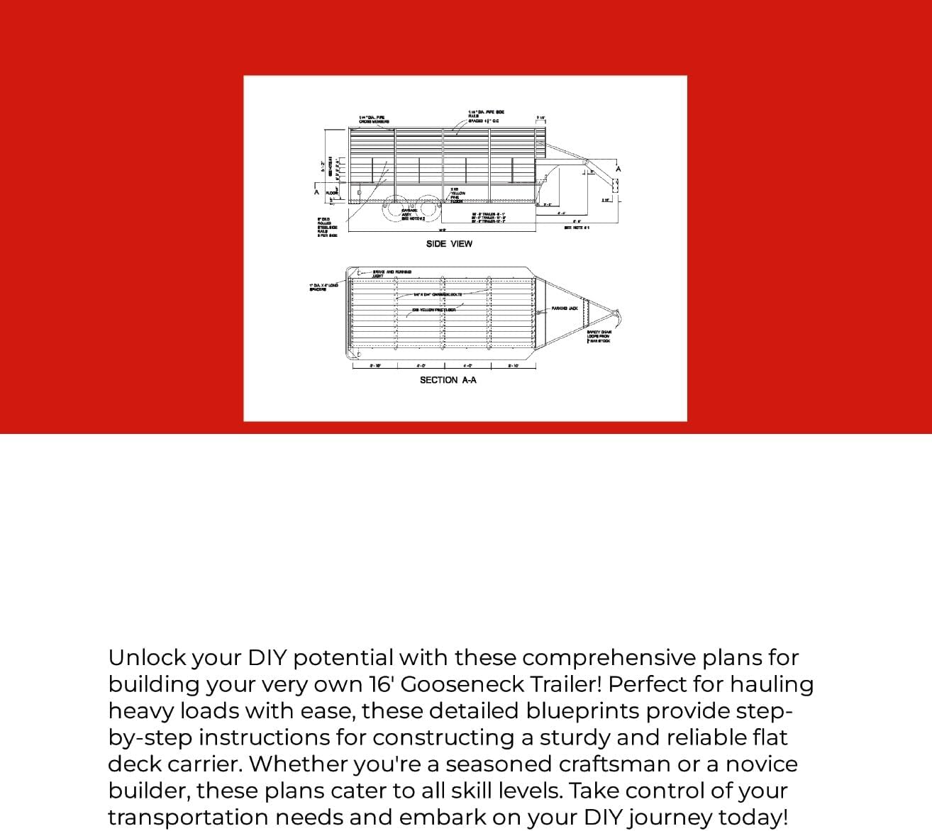 Flat Deck Carrier: 16' Gooseneck Trailer Plans - Build Your Own!
