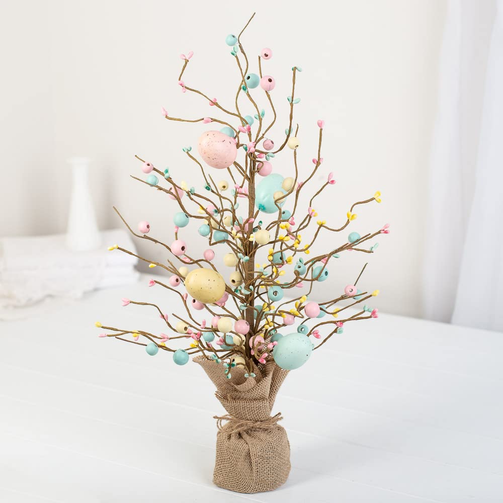 Spring Decorative Easter Egg and Pip Berry Tree - 21 Inches
