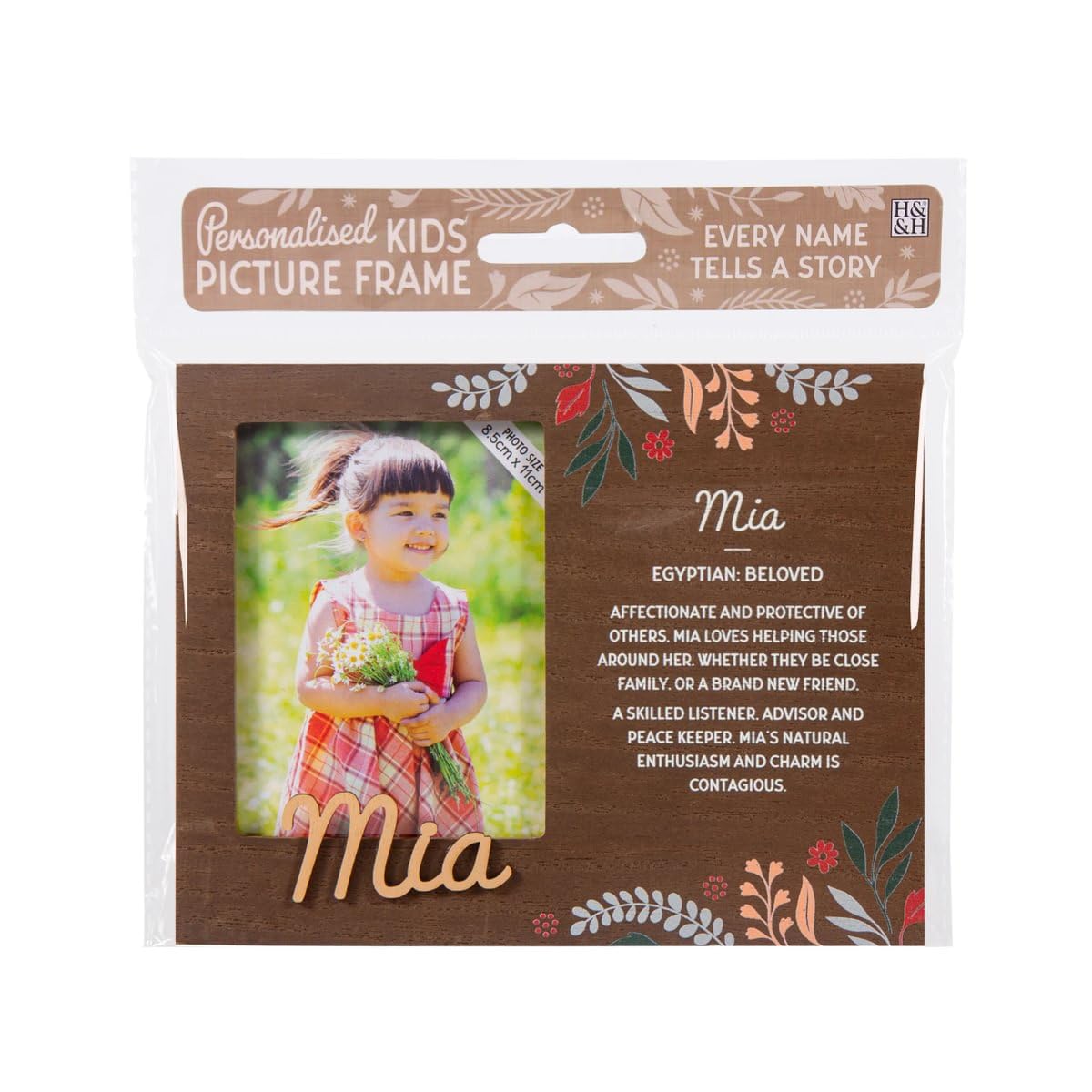 B&Q -  Pre-Personalised Picture Frame With Child's Name And MeaningMiaFor 8.5 X 11Cm PhotoOver 90 Titles Available