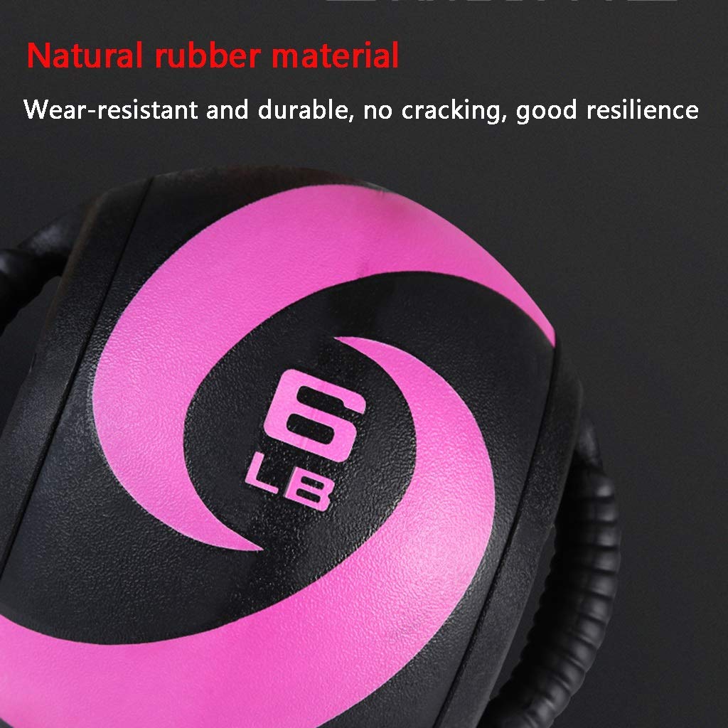 Pelota Medicinal Balón Medicinal De Fitness Binaural, Pelota De Goma Elástica, Equipo De Entrenamiento De Fuerza Deportivo para Gimnasio En Casa, Antideslizante Y Cómodo, 6lb-20lb