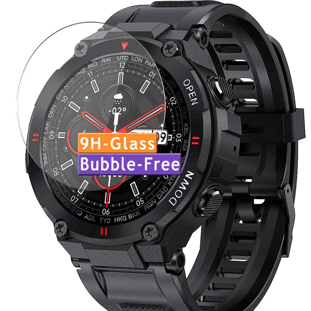 Vaxson 3-Pack Tempered Glass Screen Protector, compatible with GUCABE K22 1.3" Smart Watch smartwatch, 9H Protective Guard Film Protectors