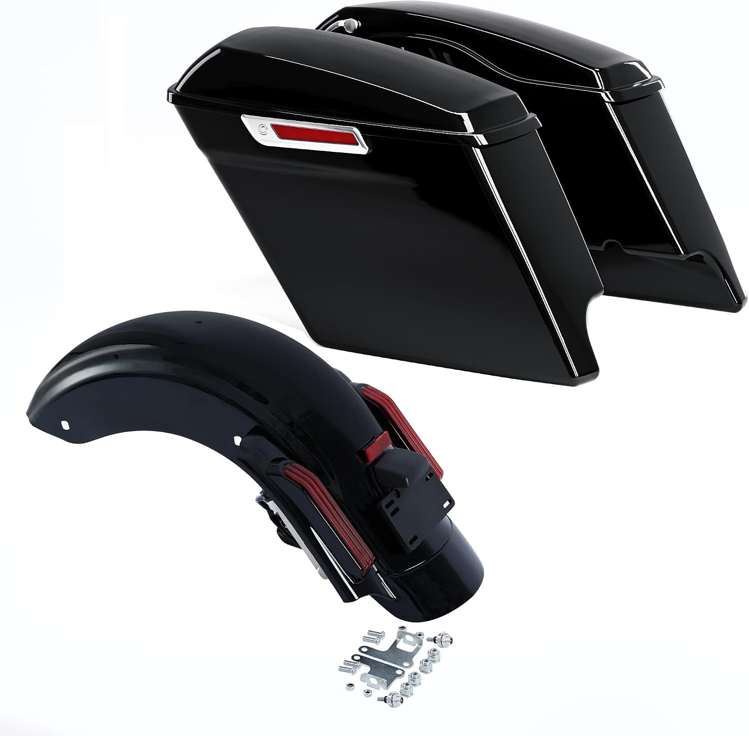 Juego de Alforjas y Guardabarros Trasero para Harley Touring miniatura 1