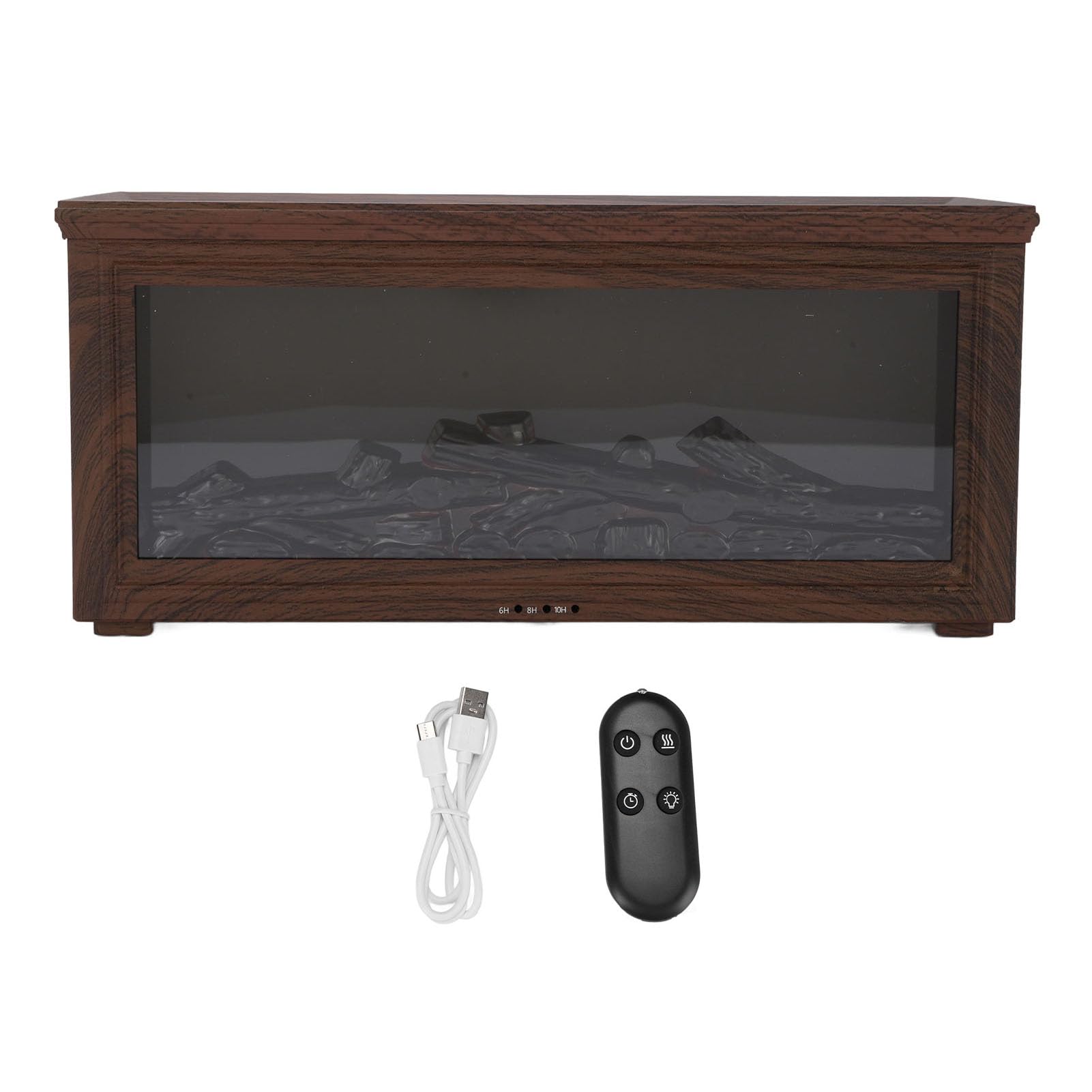 Ausla Diffuseur d'aromathérapie pour Cheminée, Humidificateur à Diffuseur de Flamme ABS PP avec Réservoir d'eau de 280 ML, Minuterie 6 Heures, Arrêt Automatique, Lumière 7 Couleurs pour la Maison,