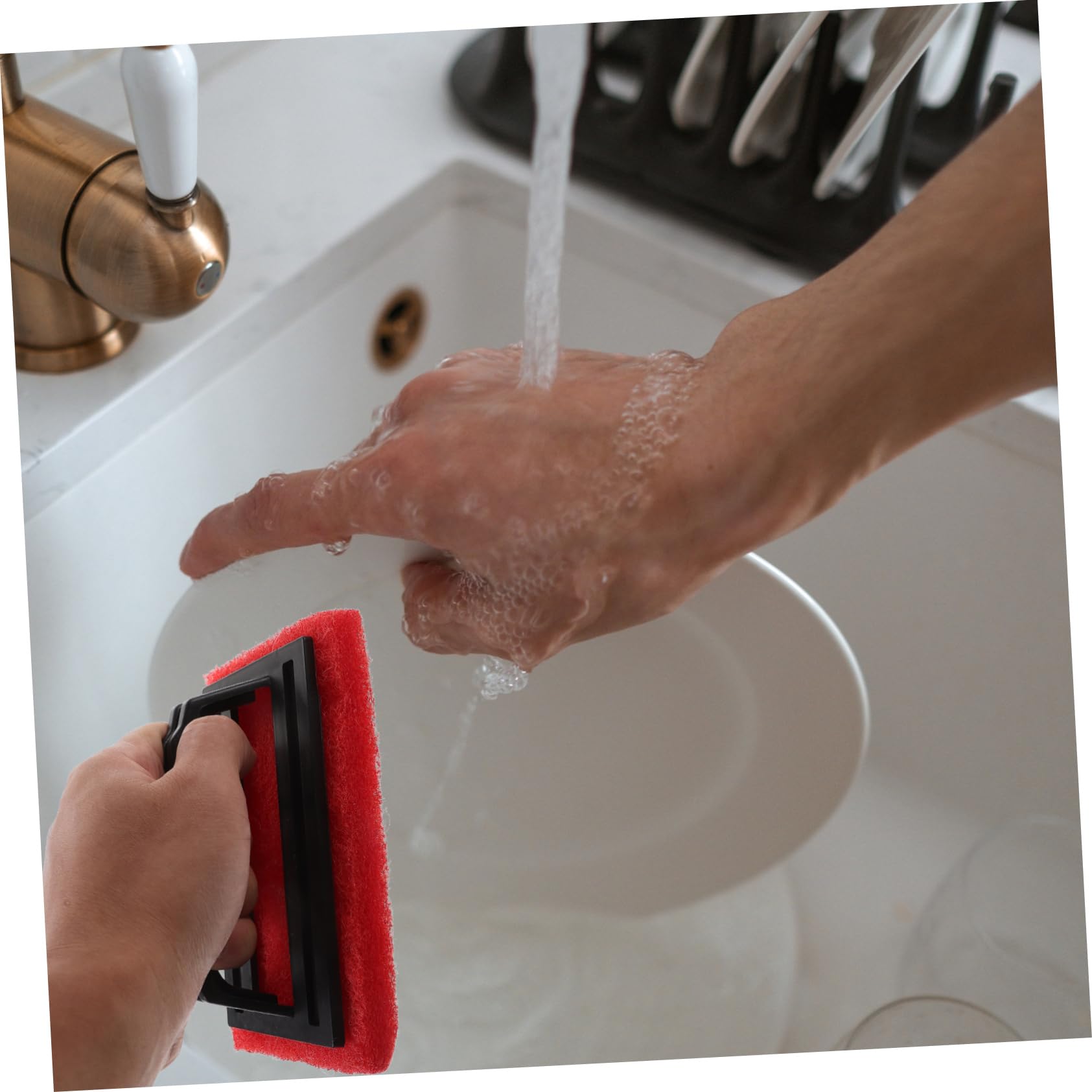 IWOWHERO 10pcs Household Grilling Rack Sponges Lightweight Quick Dry Kitchen Cleaning Brushes for Effortless Grease and Grime Removal Portable and Practical Cleaning