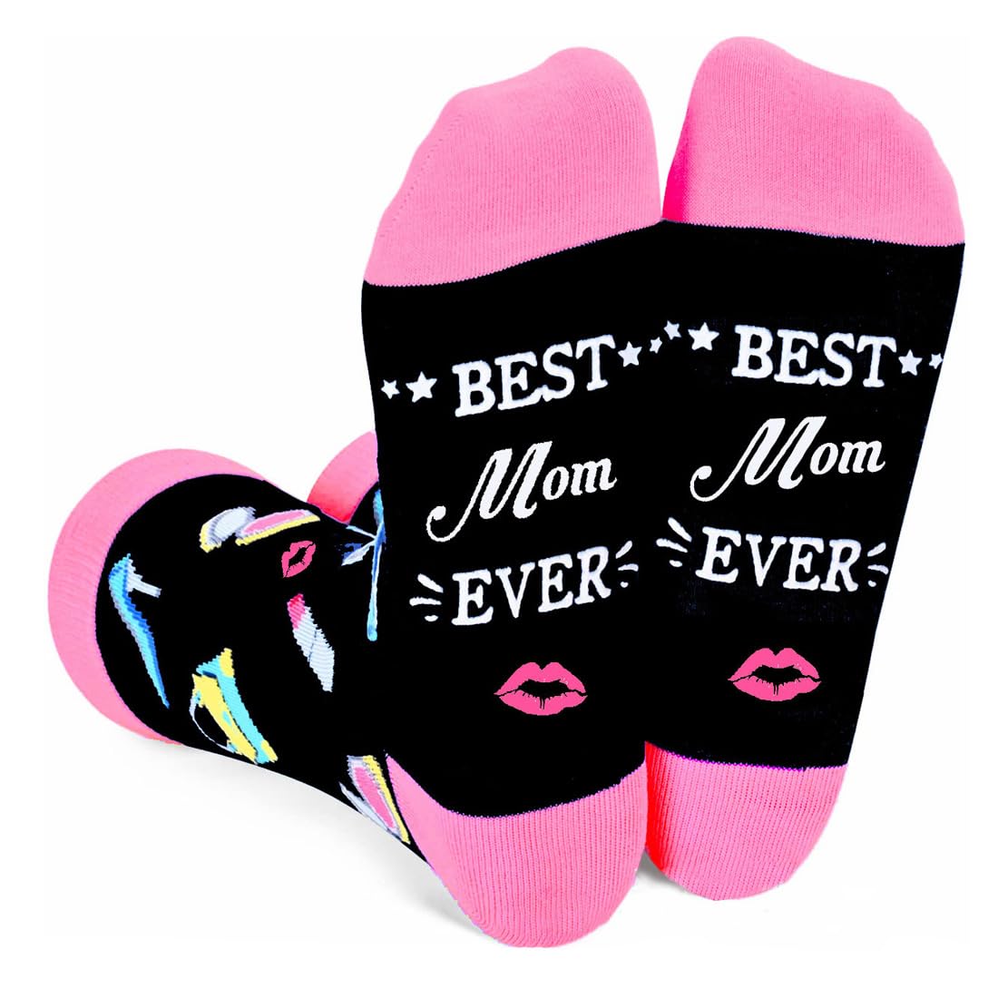 Calcetines Divertidos Mujer 1 Par Rosa - Regalo Original para Mamá, ideal para Cumpleaños, Día de la Madre y Navidad.