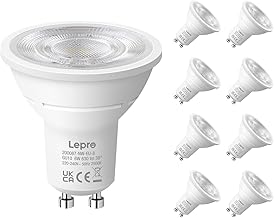 Lepro GU10 LED Bulb, Nature White 4000K, 630lm GU10 Bulb, 6W Equivalent, 80W Equivalent, 38° Wide Beam, Energy Saving GU10 Bulbs, Pack of 8
