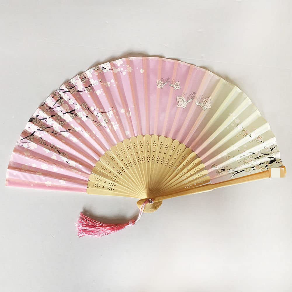 NZPOST Hand Fans For Women Foldable, Silk Hand Fan Foldable Elegant Plum Bossom Butterfly Bamboo Fans With Tassel Chinese Fan Oriental Handheld Folding Fan For Dancing Wedding s