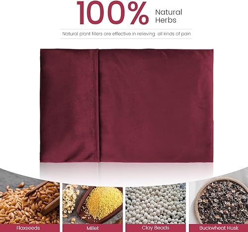 Miniatura 2 de Almohadilla térmica apta para microondas con funda lavable, 8 x 12 pulgadas, almohadilla térmica multiusos para microondas para cuello y hombros,