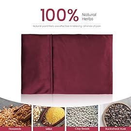 Heating Pad Microwavable with Washable Cover, 8 x 12 Multipurpose Microwave Heating Pad for Neck and Shoulders, Moist Heat Bean Bag Warm Compress for Knee, Muscles, Joints, Wrist, Abdomen (Wine Red)