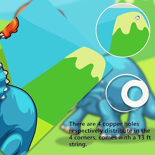 Miniatura 7 de Lindo cartel de caricatura de dinosaurio Triceratops telón de fondo de cara de T-Rex juego de fiesta de juego de selva temática de dinosaurios