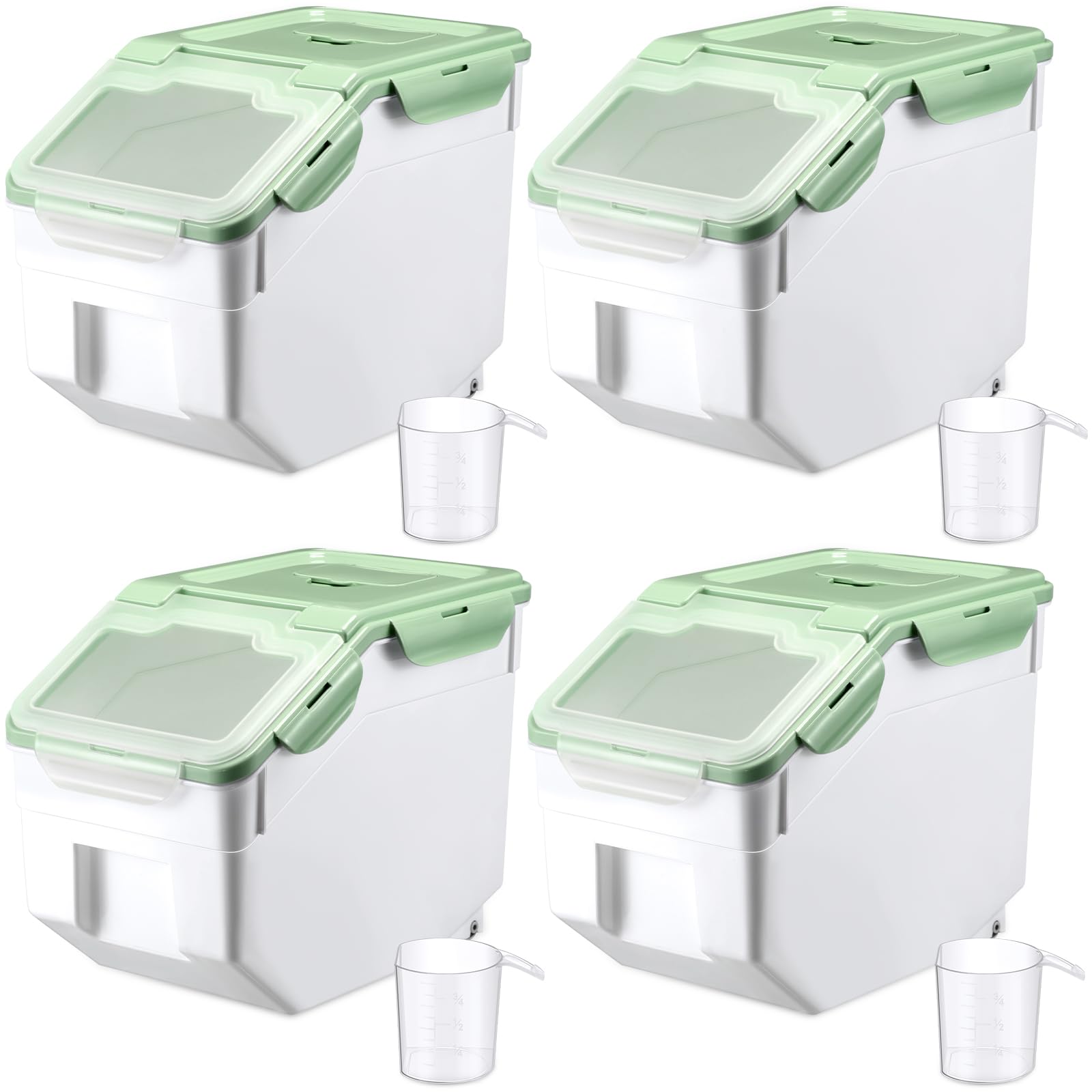 Umigy 4 Pcs Rice Storage Container Food Flour Storage Bin Airtight Dog