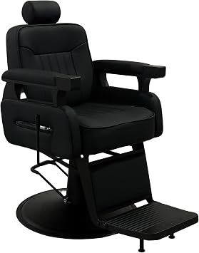 Barber Salon Chair, Heavy Duty All Purpose Barber Chair Black | Heavy Duty, 360 Degree Swivel, Adjustable Height, for Barber Shops, Beauty Salons, and Tattoo Parlors