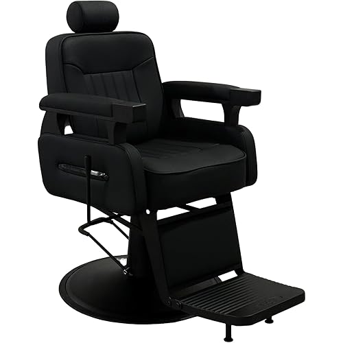 Barber Salon Hair Chair, Heavy Duty Barber Chair All Purpose Hydraulic Recline Barber Chair for Barbershop, Beauty Salon Spa Shampoo Styling Equipment（Black）