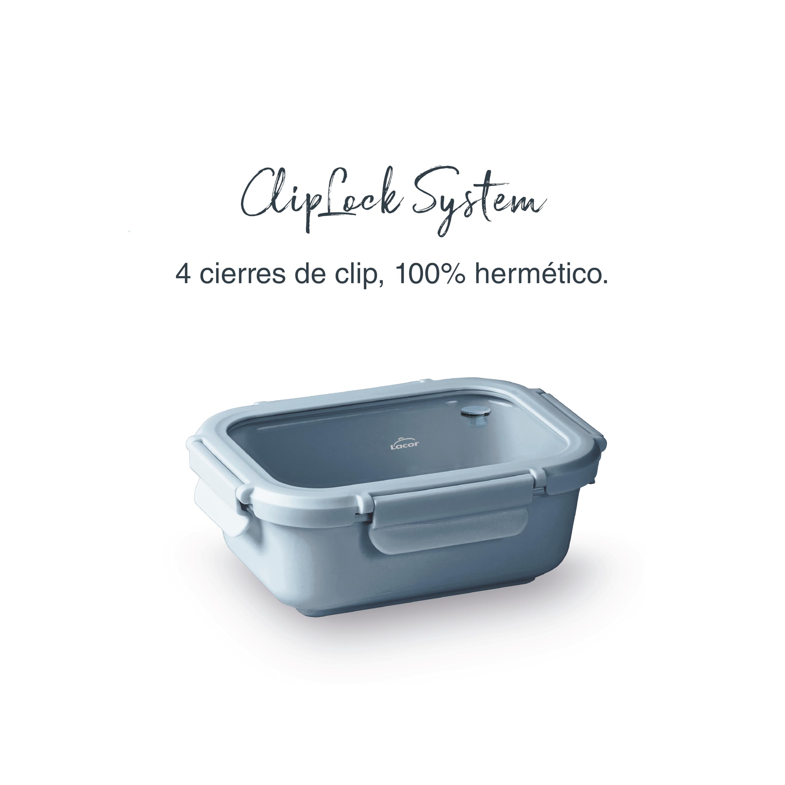 LACOR 64643 - Recipiente Ceram Blue, Cerámica, 1150 ml, Apto microondas | Conserva alimentos bien organizados; apto para horno, apto para microondas, cierre hermético, con 1150 ml de capacidad
