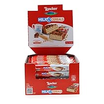 Loacker, Choco And Milk Cereals, Barrette al Cioccolato al Latte con Cialde Wafer, Crema al Latte e Crispies di Cereali, Merenda e Snack, 1 Confezione Convenienza da 30 Barrette Monoporzione