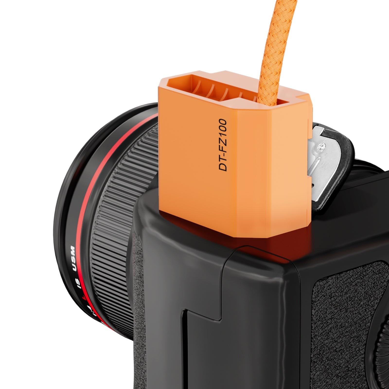 ZGCINE USB-C PD to FZ-100 Dummy Battery Cable, 60CM/1.96FT, Output Voltage: 8V/2A, Braided Wire