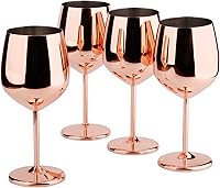 Vista 11 de Copa de vino de acero inoxidable de 18 onzas, juego de 2 unidades, color negro, 3.6 pulgadas de profundidad x 8.3 pulgadas de alto (851036)