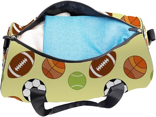 Miniatura 6 de Playful Ball Motif Stain- Resistant Womens Gym Bag Oxford Tote Bags Adjustable Shoulder Strap, Convertible Carry Backpack Retro Gym Bag For Beach