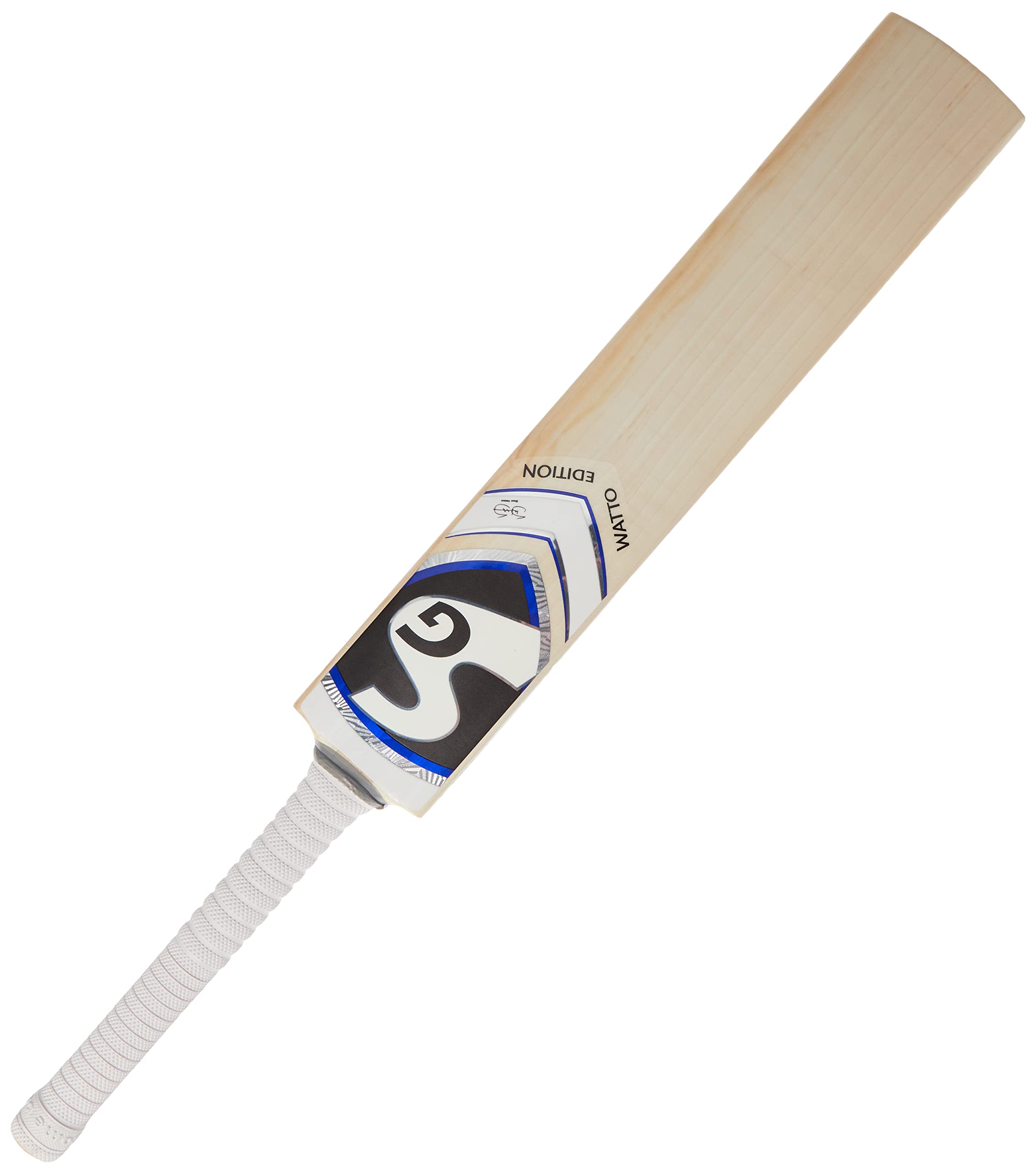 Sg Watto Edition Grade 1 English Willow Cricket Bat (Size: Short Handle,Leather Ball)