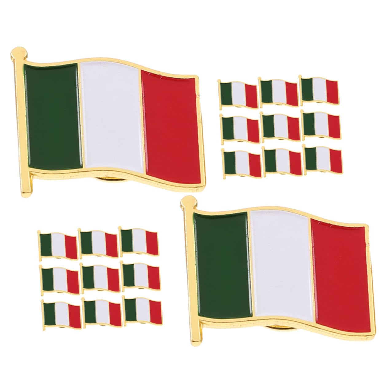 VALICLUD 40 Stück Italienische Flagge Brosche Herren Anzug Pin Schal Brosche Pin Patriotisches Abzeichen Flagge Pin Kleidung Abzeichen Italienische Brosche Pin Italien Pin Nationalflagge