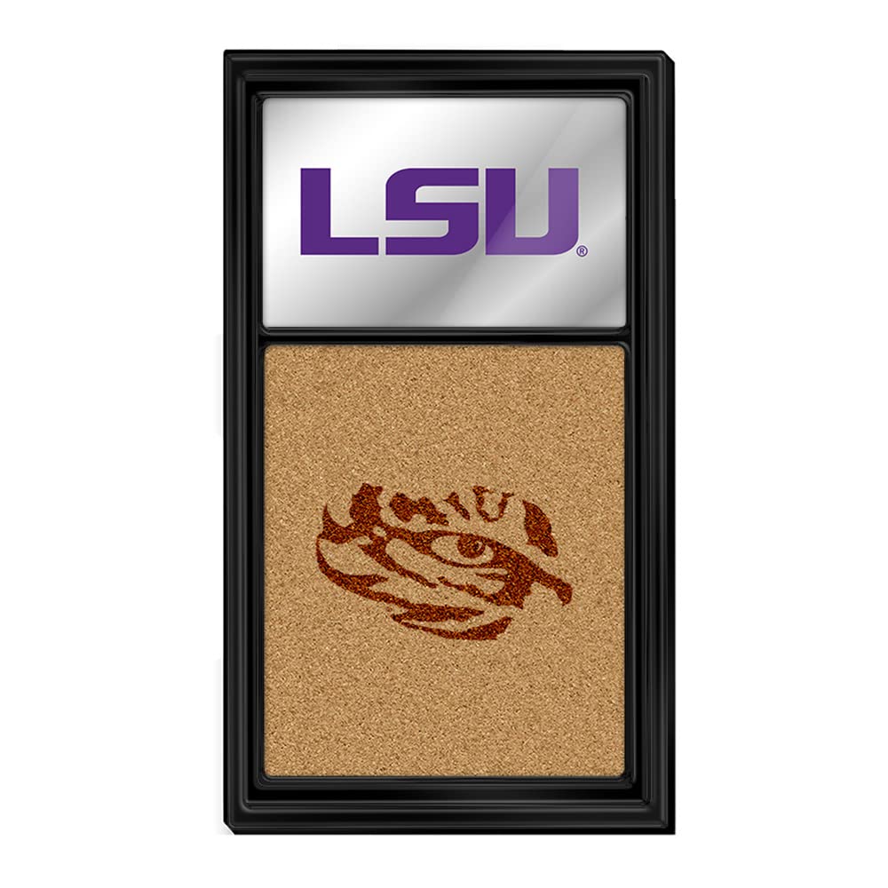 The Fan Brand NCAA LSU Tigers - Dual Logo - Mirrored Cork Note Board - Sports Team Bar Sign Décor: Home, Dorm, Garage, Office, Fan Cave