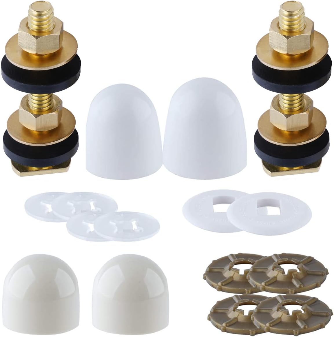 iFealClear Toilet Floor Bolts and Caps Set,Stainless Steel Washers and