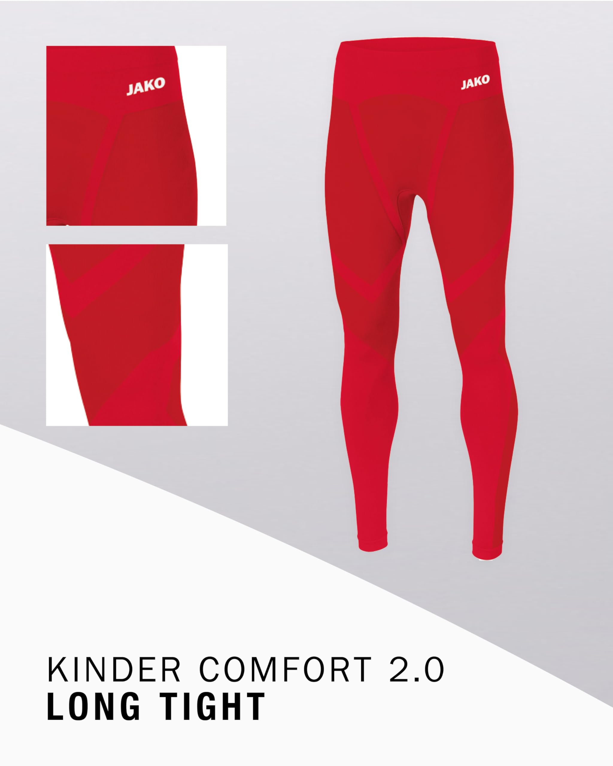 JAKO Kinder Long Tights Comfort 2.0, Sportrot, XXS