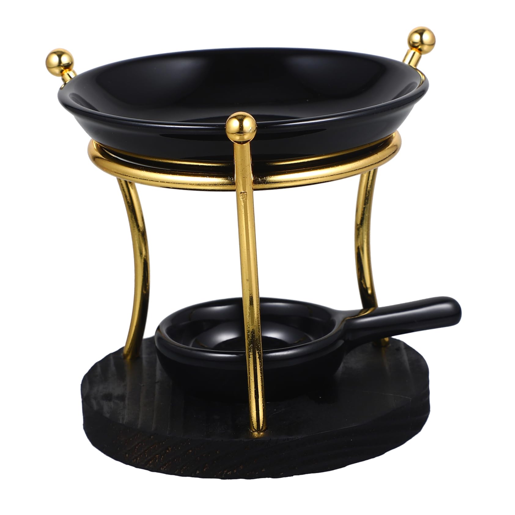 PRETYZOOM 3 Piezas Base De Madera Arte del Hierro Estufa De Aromaterapia Difusor De Aroma Candelabros Candelabros Calentador De Cera De Cerámica Calentador De Fragancia De Cerámica