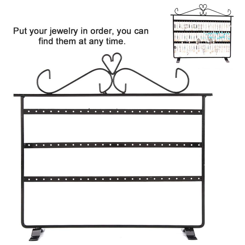 TMISHION 72 Hole Jewelry Hanger Display Stand for Earrings Necklace Bracelet Ring Watch(Black)