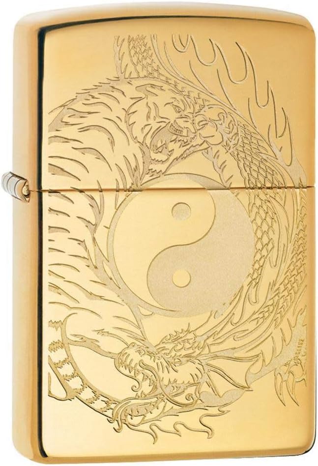 Tiger And Dragon Design Pocket Lighter