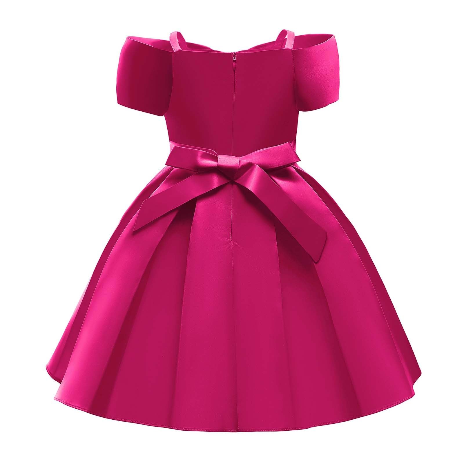 Vestito Bimba Elegante Estivo Maniche con Volant Abito da Principessa Bambina Pannello Esterno del Tutu di Un Pezzo per Compleanni Matrimoni Vestiti
