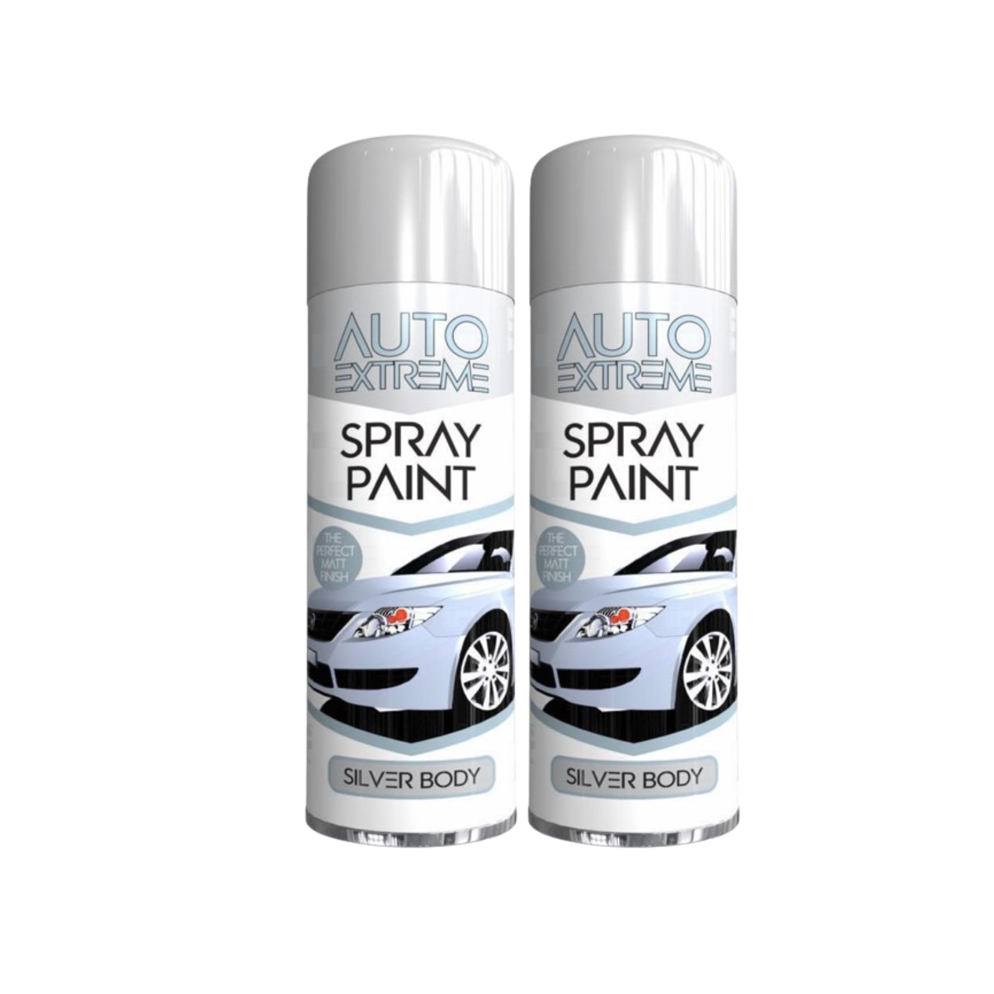 Ysamax 2Pcs All Purpose Auto-Extreme Spray Paint, Boast A Stunning Appearance, Long-Lasting Durability, Effortless Excellence, Silver Body Gloss, 250 Ml (2Pcs)