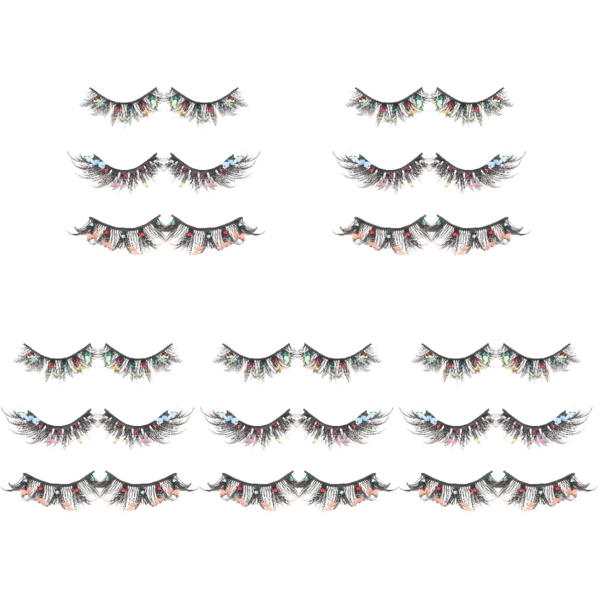 Healeved 15 Faux Cils Décorés de pour Maquillage Accessoires de Beauté et Filles Adolescentes