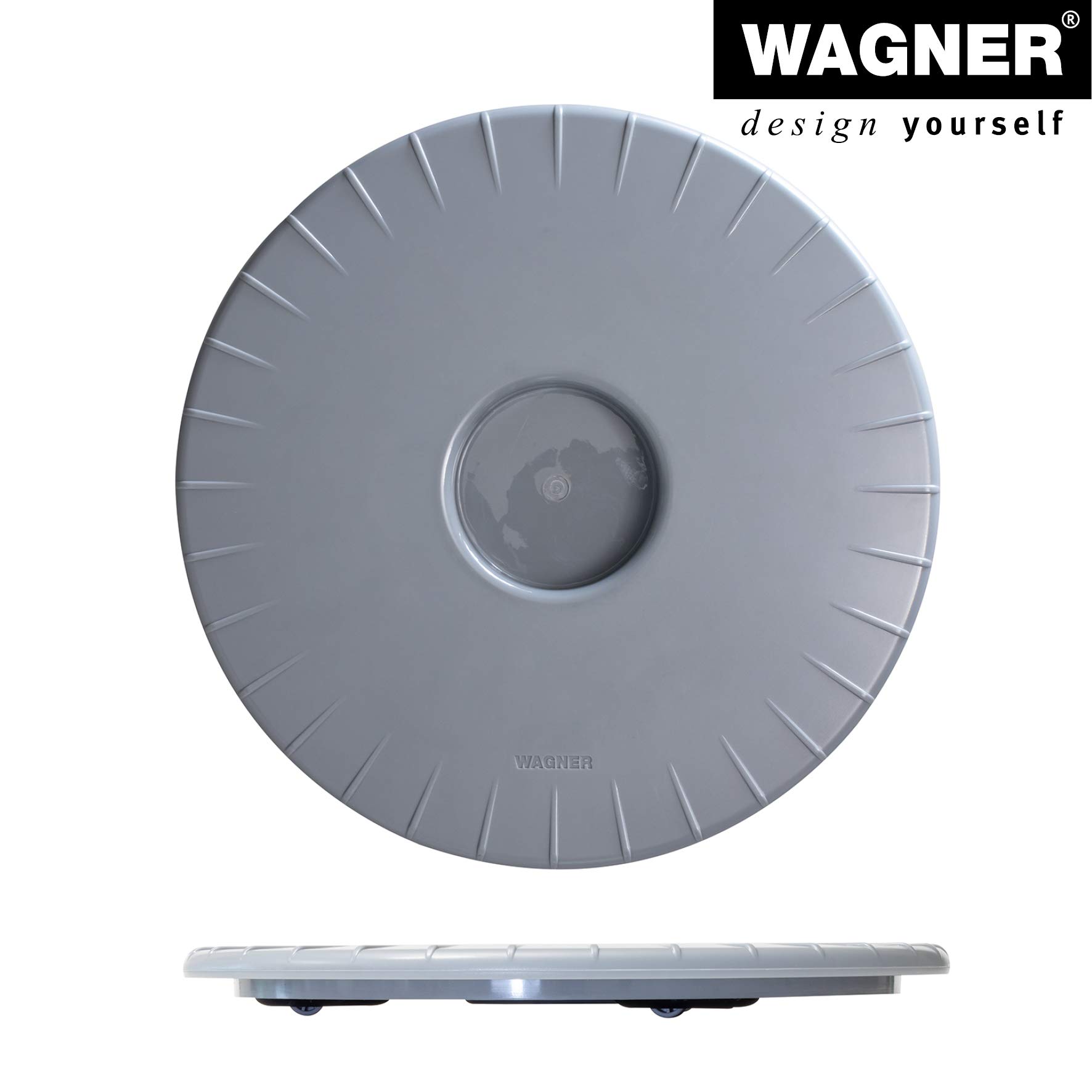 Wagner Ultra FLAT 20045001 wałek do roślin o wymiarach 30 x 3 cm, do użytku w pomieszczeniach z lekkimi łożyskami kulkowymi, wyjątkowo płaski wałek z tworzywa sztucznego ABS, srebrno-szary, odporny na