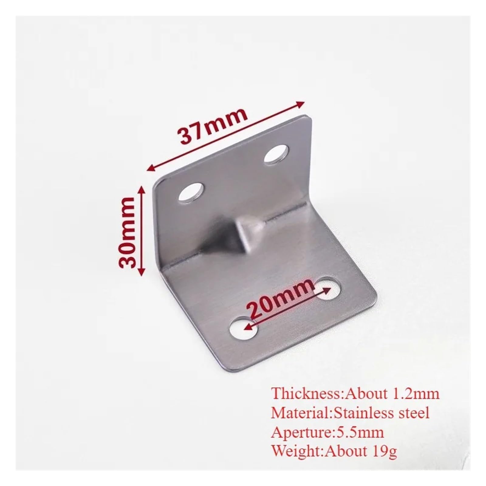 10/50 soportes de ángulo de acero inoxidable de 90 grados. | Soporte Universal for Gabinete Cajón Ventana Muebles de Madera(30X37cm-50set)