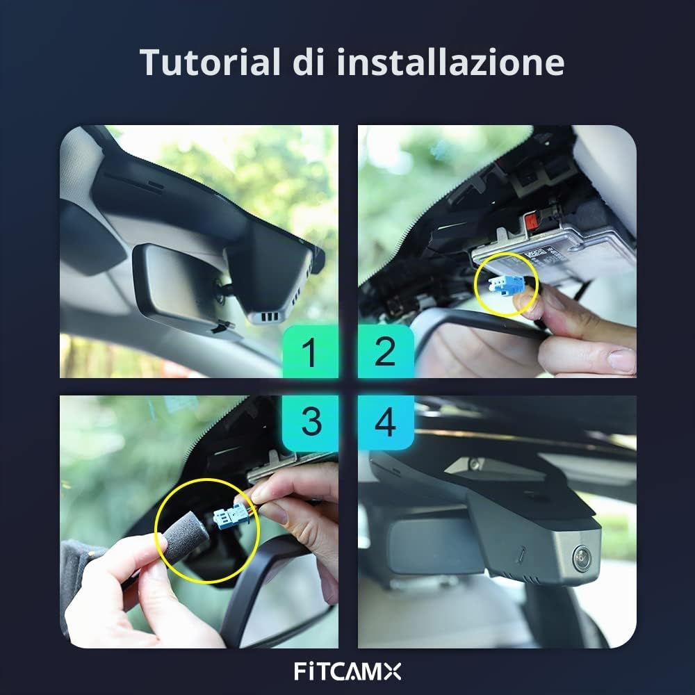 Fitcamx Dashcam 4K Compatibile con Jeep Avenger 2023 2024 2025 2026 (HD2-D8700), OEM Cameras di Guida, 2160P UHD Video Wifi, G-Sensor, Registrazione Circolare, WDR Dash Cam, Plug&Play, Scheda da 64 GB