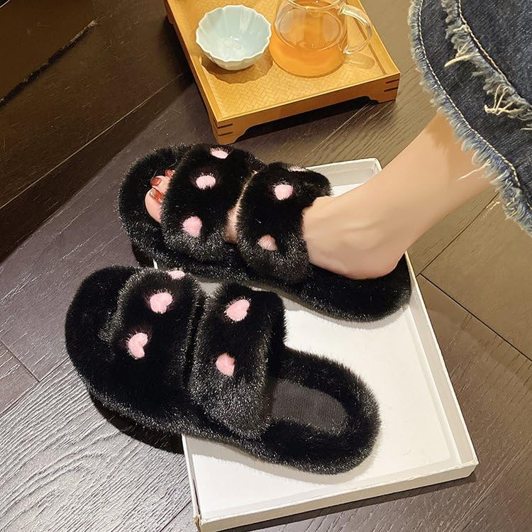 Women's Autumn/Winter Outerwear Slippers - Soft Faux Fur Lined Comfortable House Shoes for Home & Casual Wear3