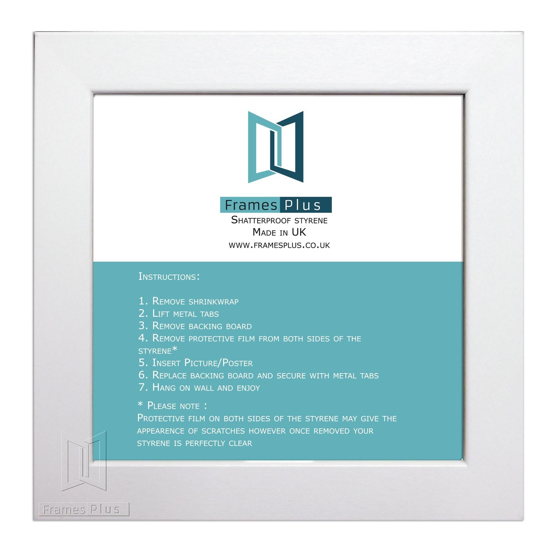 Modern Style Square Picture Photo Poster Print Art Gallery Home office Frame Wall hang or Stand, 80cmx80cm (800mmx800mm), White โ image 1