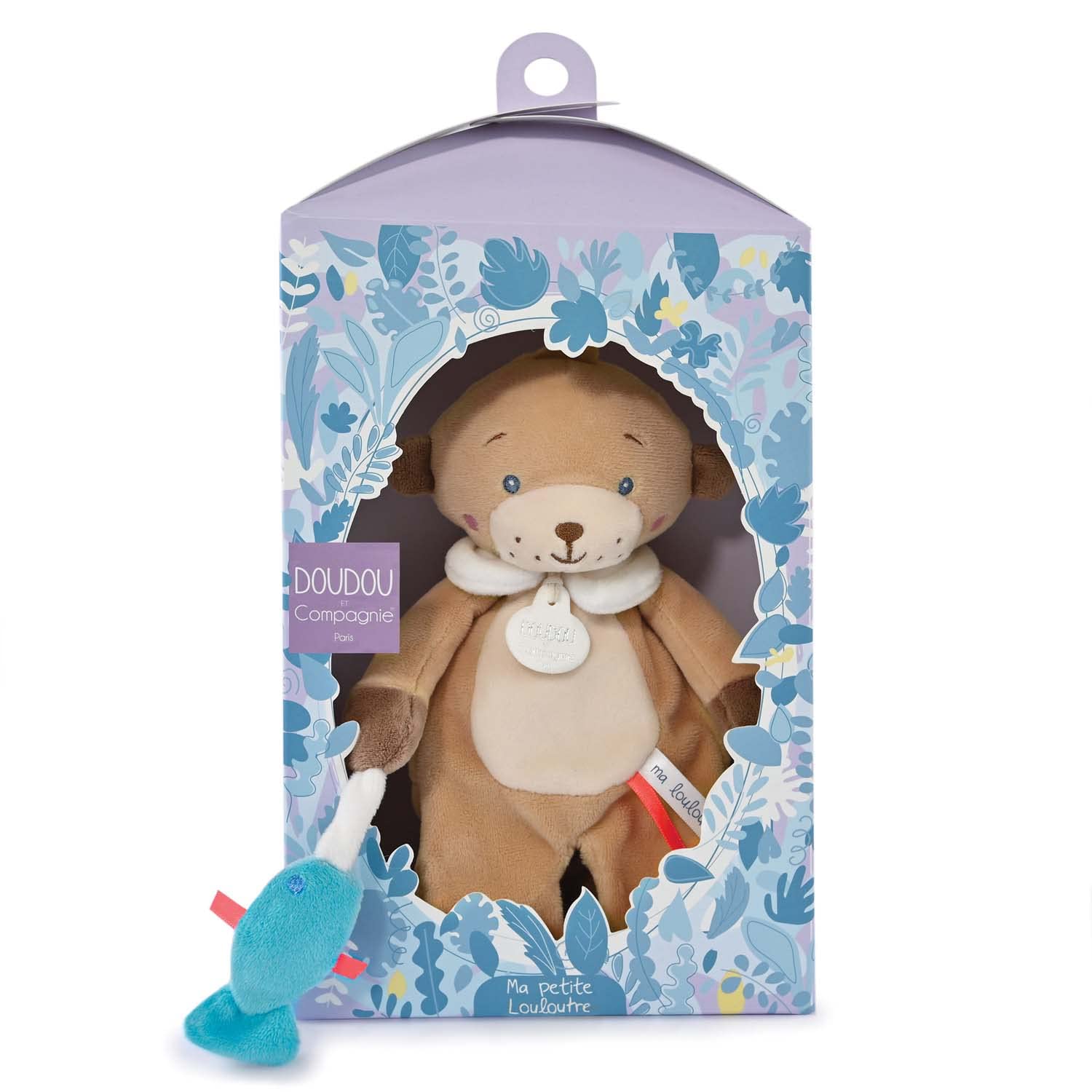 Doudou et CompagnieLa Colline aux Vois - Ma Petit Loulouter - Cuddly Toy Otter - Beige - 27 cm - Birth Gift - Pretty Nesting Box - DC4050