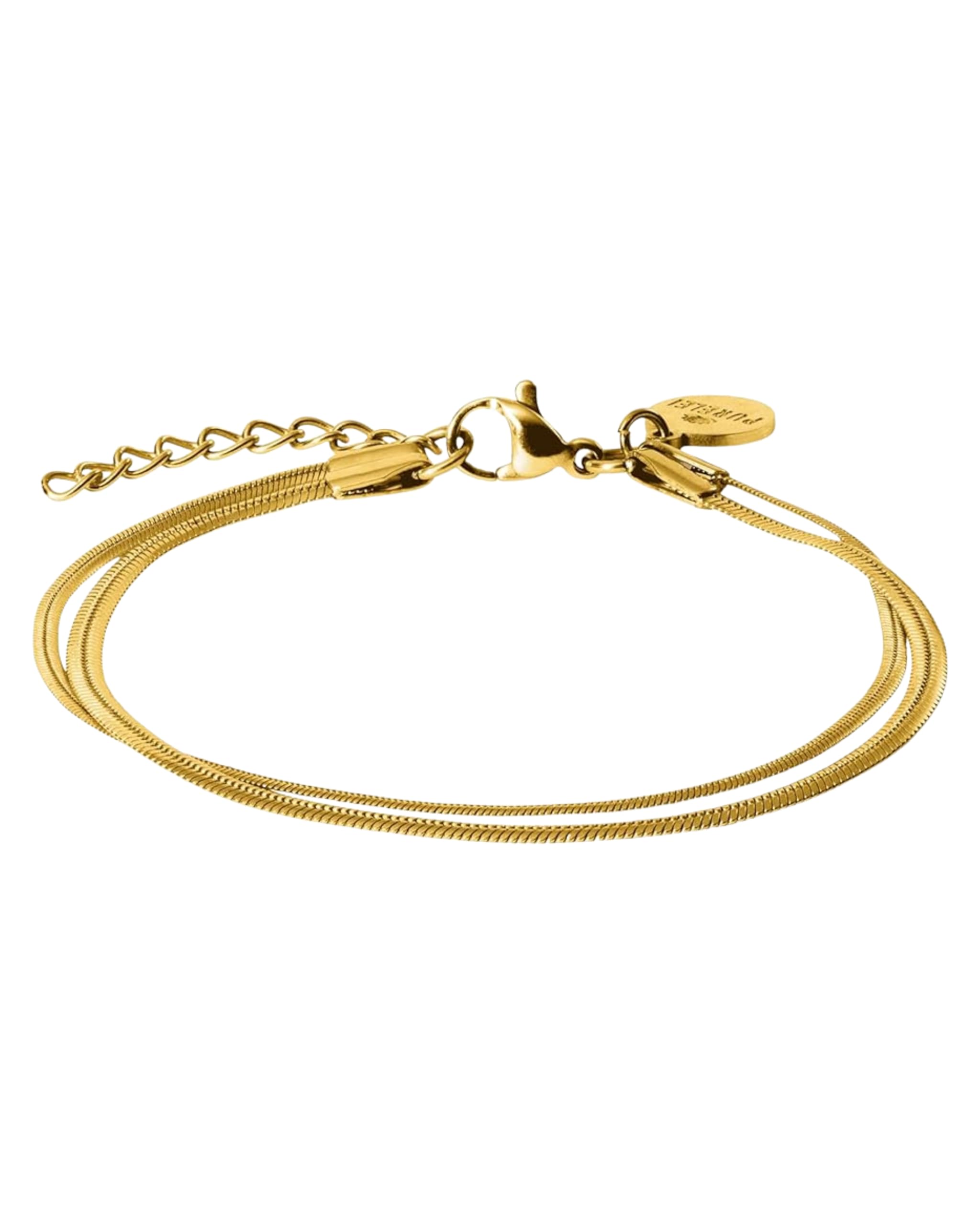 Purelei Damen Armband verstellbar wasserfest doppellagiges Schlangenketten-Design