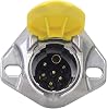 Tectran 680-E72 Trailer Receptacle Socket 7 Way, Auxiliary, Die Cast, Screw, Split Pin Type