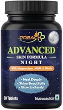Preach Pharma Advanced Skin Formula NIGHT with Magnesium, MSM, Biotin, Vitamin B6, L-Lysine & L-Proline, 30 Veg Tablets
