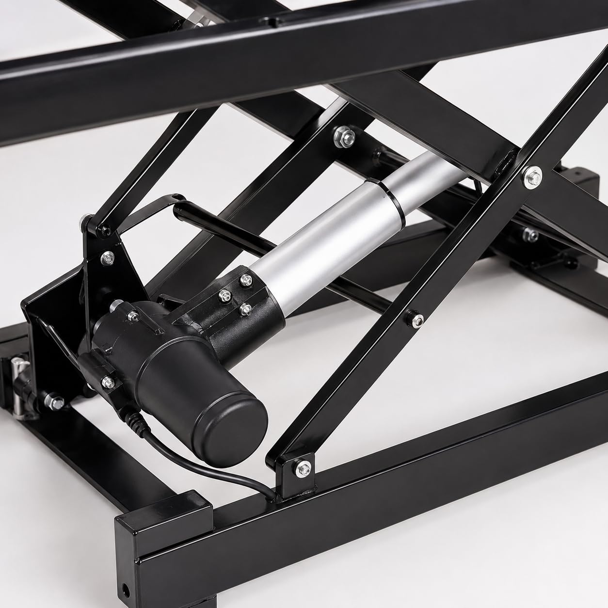 Mesa elevadora de tijera eléctrica con control remoto inalámbrico, plataforma hidráulica ajustable para manejo de materiales, capacidad de 50 kg