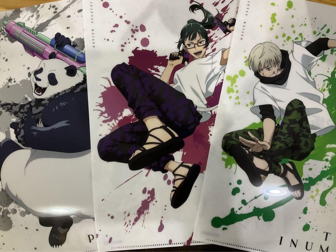 呪術廻戦　クリアファイル　禪院真希　狗巻棘　パンダ 呪術廻戦 クリアファイル 禪院真希 狗巻 棘 パンダ: キャラグッズ